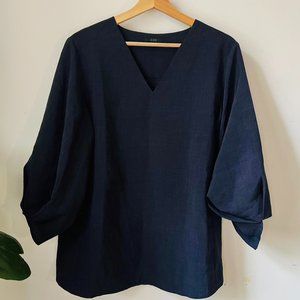 COS Puffy Sleeves Navy Blouse